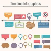 Timeline infographics design template with different elemnts for your content vector