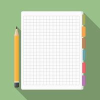 Notebook with pencil vector