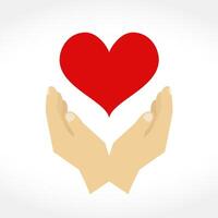 Hands with heart, design elements for your logo, flat design vector