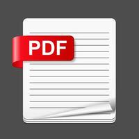 PDF file icon, dark background vector