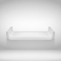 Empty grey shelf on the wall vector
