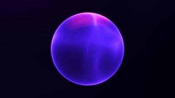 Purple pink plasma energy orb on dark fantasy background. Glowing gradient core in space. Shiny digital power minimalistic sphere. 4k 60fps looped graphic. video