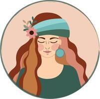 avatar woman. user portrait color profile vector