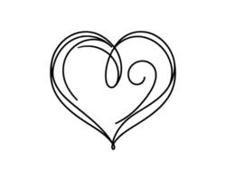 A heart shaped drawing with a swirl in the middle vector
