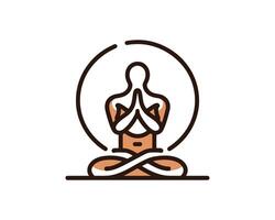 A man in a lotus position is sitting in meditation vector