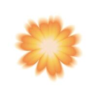 Blurred flower. Orange neon flower on white background in y2k style, nostalgia. isolated element vector