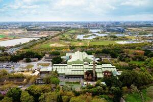 Aerial view of Suantou Sugar Factory Cultural Park, aka Zhecheng Cultural Park, in Chiayi, Taiwan photo