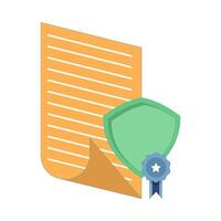 certified and secure platform. documents, badges, and shields that symbolize legality, authorization, or security assurance. business certification and compliance. Flat design illustration. vector