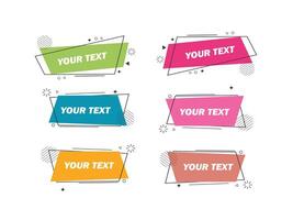 set of colorful modern geometric shapes with text vector