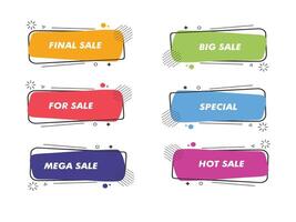 four different sale banners with different colors vector