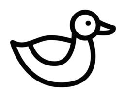 A black and white drawing of a duck vector