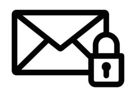 An email envelope with a lock on it vector