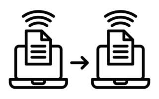 Two devices with a wireless connection to each other vector