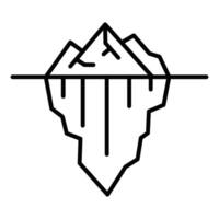A line drawing of a mountain with a line through it vector