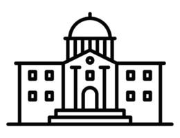 A black and white illustration of a building with a dome vector