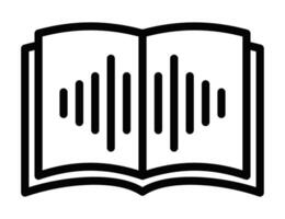 An open book with sound waves on it vector