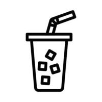 Ice tea icon in line style on white background vector