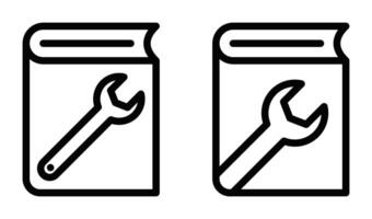 Two books with wrenches on top of them vector