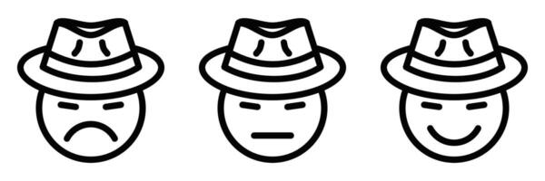 Three hats with different expressions vector