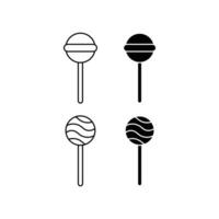 Lollipop Icons Set Design Concept Outline and Silhouette vector