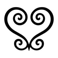 Sankofa bird symbol forming heart shape, representing learning from past vector