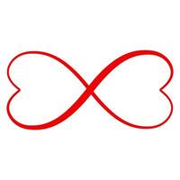 Red Infinite Hearts Entwined Eternal Love and Connection Symbol vector