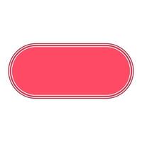 Stylized retro rounded pill frame with vibrant pink graphic border vector