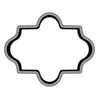 Vintage Black Frame with Dotted Border, Decorative Label Design vector