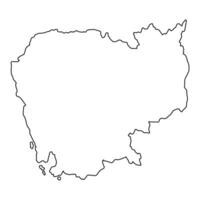 Blank Map of Cambodia, Country Outline for Design or Education vector