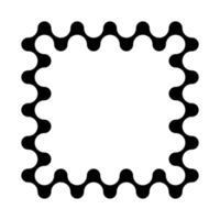 Ornate square frame with repeating wavy inner edges creative projects vector