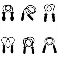 Set of Silhouettes of jump rope vector