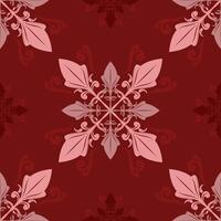 Timeless Elegance Damask Pink Red Maroon on Burgundy Background Delicate Wallpaper Design. Seamless Pattern Repeat of Luxury Scroll Element For Classy Rich Decoration Invitation Branding Interior Silk vector