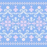 Glamorous Blue Ocean Intricate Luxury Ornate Scroll Decoration with Pink and Blue Element Sweet Under the sea in Baroque Medieval Version Design for Border Pattern Interior Fabrics Branding Scarf Rug vector