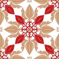 Detailed Medieval Scroll Ornate Element Seamless Pattern Repeat Luxury Flowers on White Background. Feels Glamorous Classy Grand Opulence Design with Gold Red on White Background for Wallpaper Textile vector