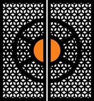 Geometric pattern decorative panels with orange details vector