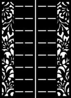 Decorative floral pattern with a panel design in black and white. vector