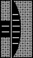 Decorative Black Metal Gate with Floral and Geometric Patterns vector