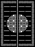 Decorative Metal Gate Design with Geometric and Greek Key Patterns vector