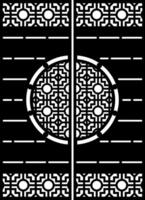 Elegant Chinese Door Design with Geometric Pattern vector
