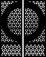 Geometric Cutout Door Panel with Cube and Circle Pattern vector