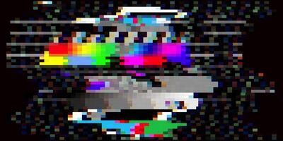 Retro pixel glitch background. Analog glitch overlay. no signal vintage TV frame. vector