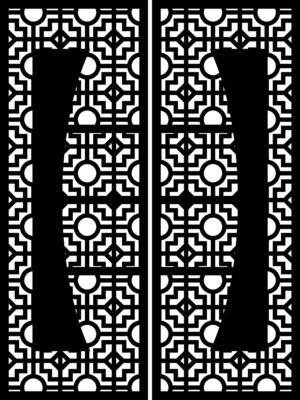 Intricate Geometric Pattern in Black and White laser cutting
