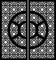 Decorative panel with geometric patterns and circular elements vector