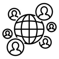 Big data network illustration line icon vector