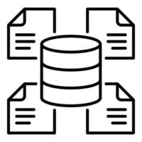 Data repository black round line icon vector