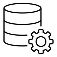 Database configuration black line icon vector