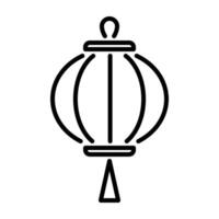 Lantern line illustration vector