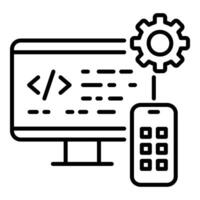 App development round line icon vector