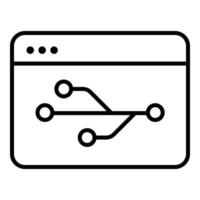 Version control black round line icon vector