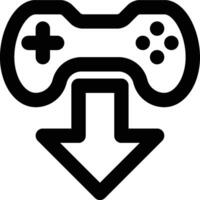 Game Download, Game Downloading, Down Move Outline Icon vector